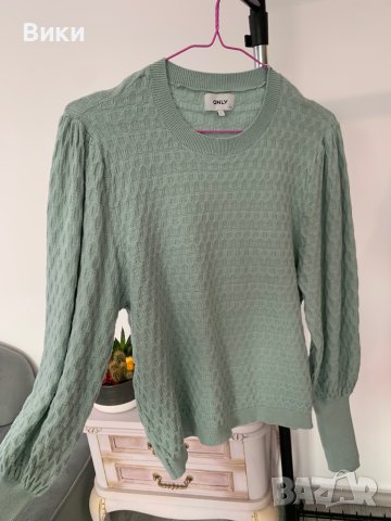 Пуловер цвят мента на Only в размер Л, снимка 6 - Блузи с дълъг ръкав и пуловери - 44407351