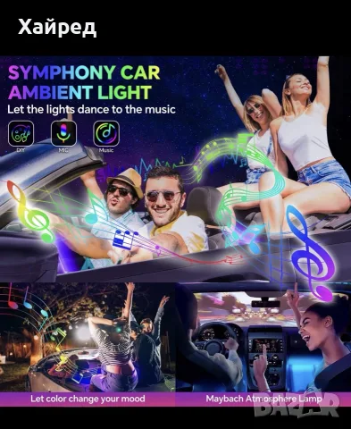 НОВО! Комплект за LED амбиентно осветление за автомобил BPHUNY – 18 в 1, снимка 7 - Аксесоари и консумативи - 55931351