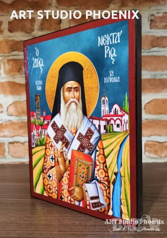 Икона на Свети Нектарий Егински Чудотворец ikona sveti nektarii , снимка 3 - Икони - 34486894