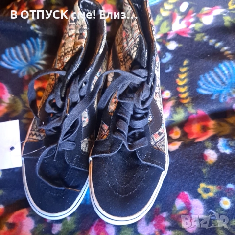  Оригинал велур скейт високи кецове VANAS етно десен, снимка 9 - Кецове - 51800815