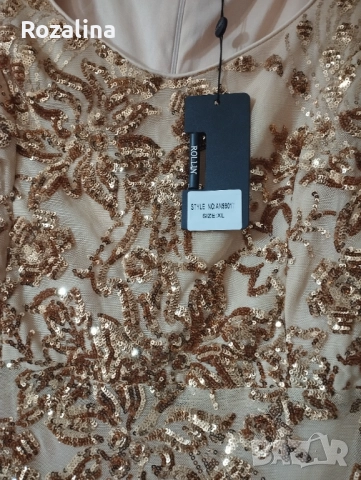 Вечерна рокля и обувки в злата, снимка 4 - Рокли - 52581049