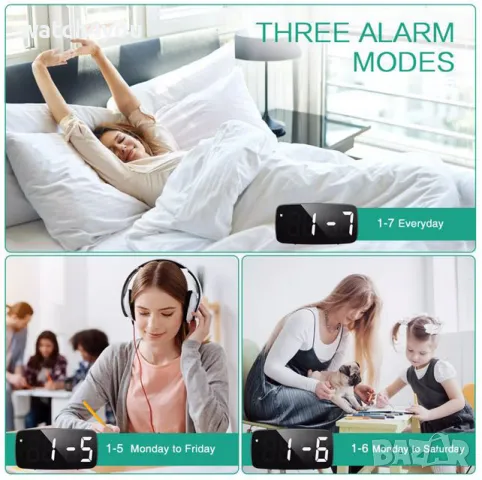 НОВИ СВЕТЕЩИ ЧАСОВНИЦИ. СВЕТЕЩ LED ЧАСОВНИK С ГОЛЕМИ ЦИФРИ НА ТОК И БАТЕРИИ ТЕРМОМЕТЪР DIGITAL CLOCK, снимка 12 - Други - 46822138