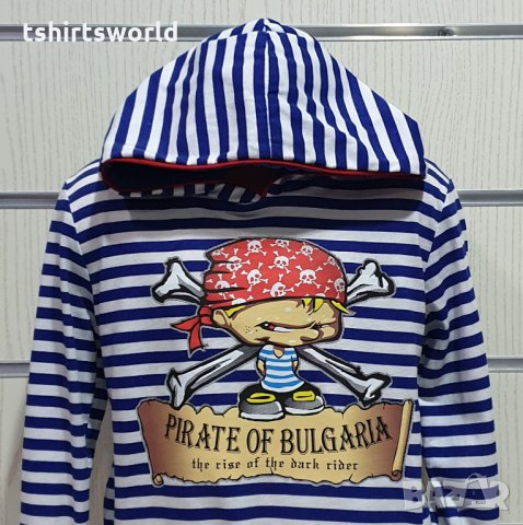Нов детски моряшки суичър с трансферен печат Пират, от 9 години до 15 години, снимка 5 - Детски анцузи и суичери - 27636150