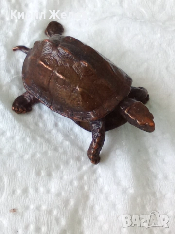 Бронзова фигурка на 🐢 костенурка 54399, снимка 2 - Колекции - 54179443