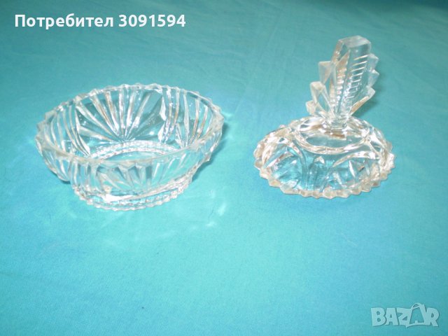 1930 г  Стара стъклена бонбониера - кутия за бижута, снимка 5 - Антикварни и старинни предмети - 36804358