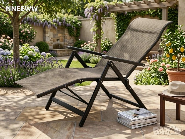 Сгъваем Градински Стол- 7 позиции, до 160кг. , снимка 2 - Градински мебели, декорация  - 53952357