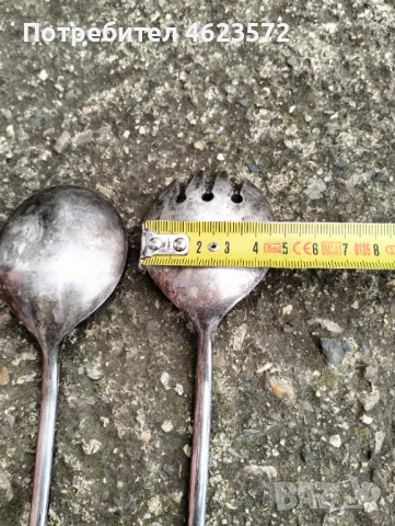 Посребрени италиански прибори за салата маркирани, снимка 3 - Антикварни и старинни предмети - 52662101