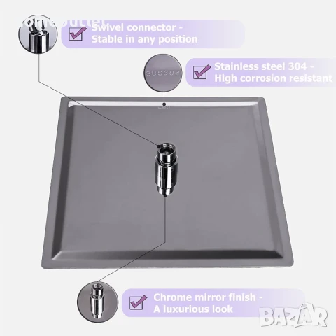 ПРОМОЦИЯ Душ глава / пита тип „Дъжд" SUGUWORD X001QN2S1H, снимка 4 - Душове - 51139662