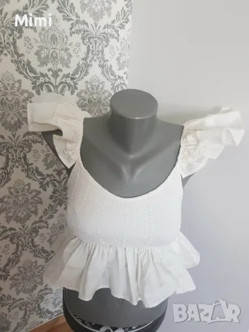  Zara Късо Бюстие пеплум /Кроп топ , снимка 5 - Корсети, бюстиета, топове - 47804682