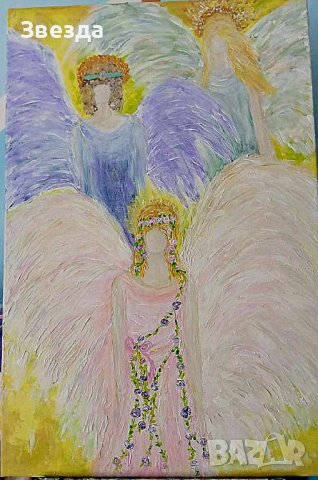 Картина Ангели Пазители, снимка 2 - Картини - 37719852