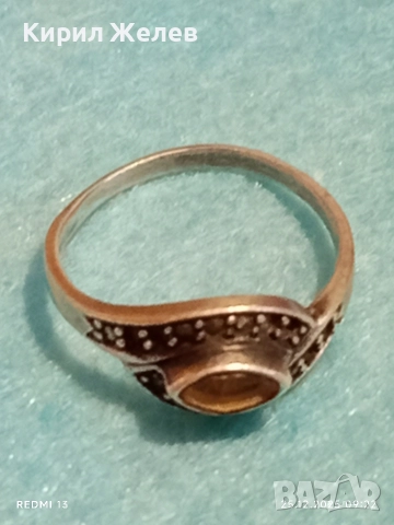 Винтидж сребърен пръстен с малки кристали стил и елегантност 40060, снимка 6 - Пръстени - 52895475