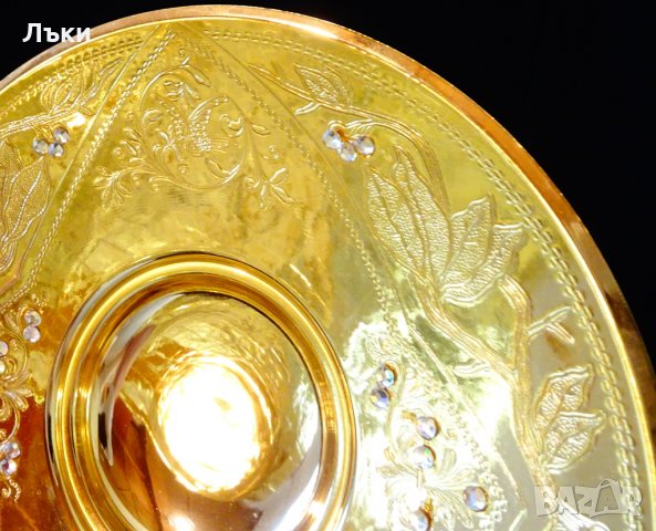 Английска фруктиера 24k Gold,скъпоценни камъни. , снимка 9 - Антикварни и старинни предмети - 29421074
