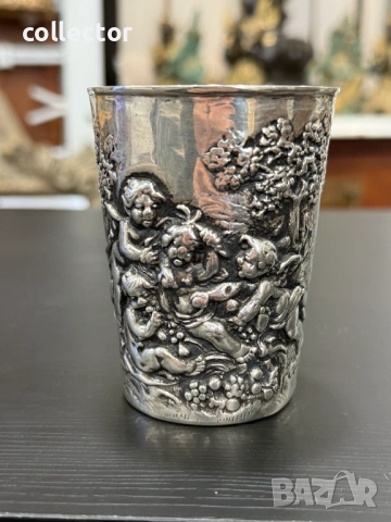 Автентична сребърна чаша - Рококо. №7995, снимка 11 - Антикварни и старинни предмети - 53945630