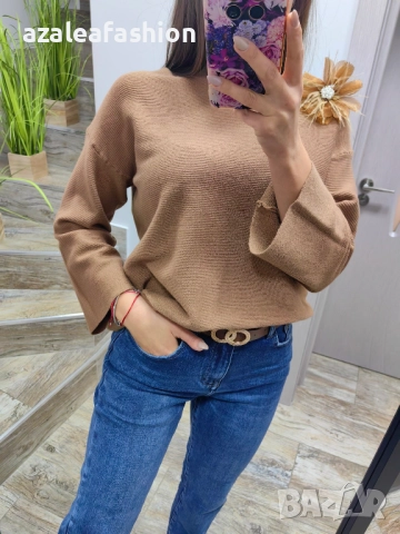 Дамски пуловер с брошка, снимка 5 - Блузи с дълъг ръкав и пуловери - 52709284