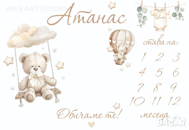 Платно за месечинки/Платно за снимки на бебето/Месечинка, снимка 2 - Други - 44061137