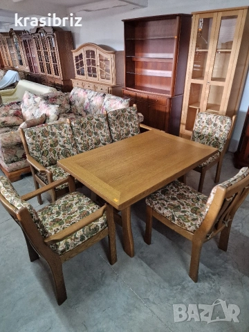 К-т Масивна Пейка-3-ка,Разтегателна Трапезна Маса +3бр.Стола-внос от Германия!