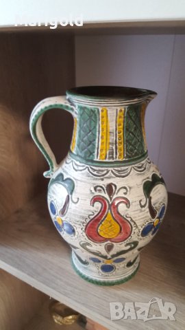 Винтидж "Gmunden Keramik" ръчно рисувана ваза, снимка 2 - Вази - 40470994