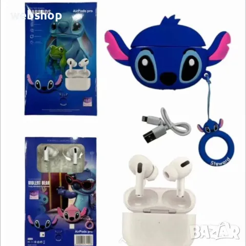 Безжични слушалки AirPods Pro с калъфче с дизайн на анимационни герои, снимка 11 - Bluetooth слушалки - 49020237
