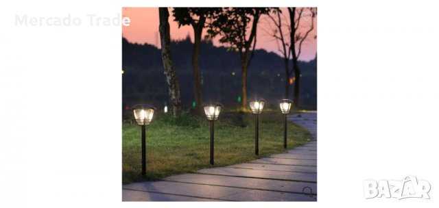 Соларна лампа, Черен, 44см, снимка 4 - Соларни лампи - 35635450