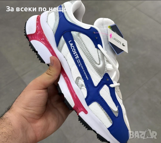 Lacoste L003 2K24 Мъжки Маратонки С Кутия👟Мъжки Спортни Обувки  Бяло, Сиьо и Червено Код S111