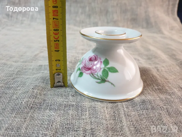 Порцеланов свещник, снимка 5 - Антикварни и старинни предмети - 48916424