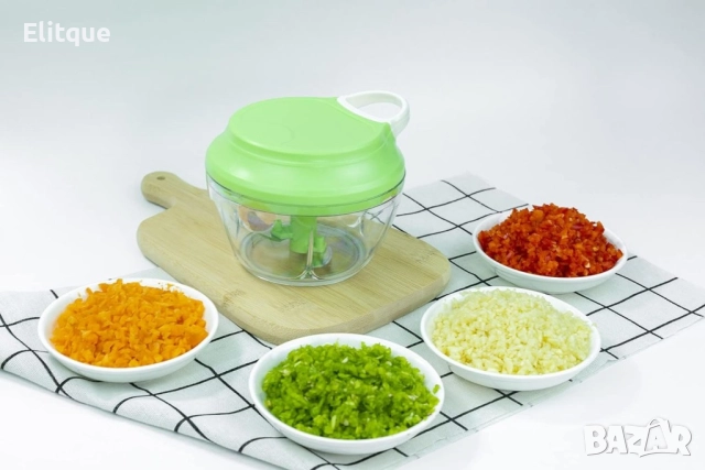 Механичен пластмасов ръчен чопър с въже за смилане на храна, снимка 9 - Други - 52862416