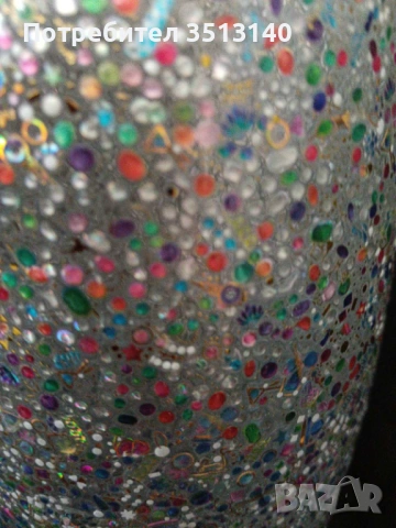 Стъклена ваза с ръчно нанесен декор 26 см, снимка 3 - Декорация за дома - 53932651