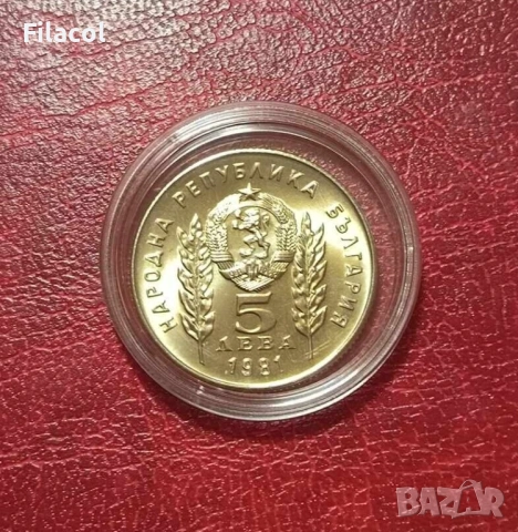 5 лева 1981 година Ботев и Петьофи - гланц, снимка 2 - Нумизматика и бонистика - 53218329