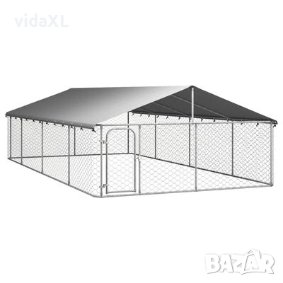 vidaXL Дворна клетка за кучета с покрив, 600x300x150 см(SKU:171502, снимка 1 - За кучета - 44580053