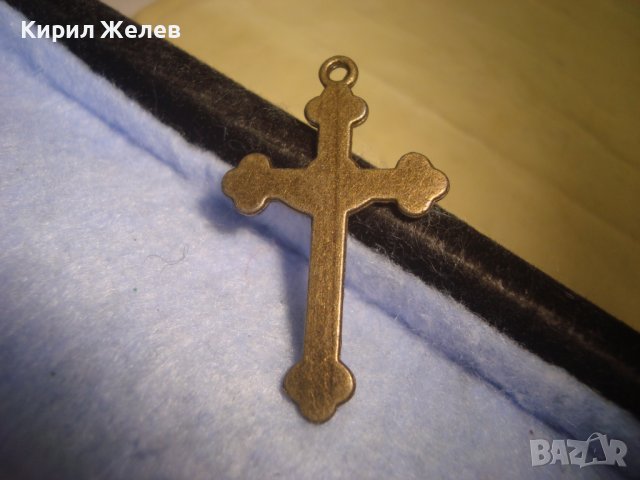 СТАРО ПРАВОСЛАВНО БРОНЗОВО РАЗПЯТИЕ КРЪСТ 24694, снимка 2 - Антикварни и старинни предмети - 36901906