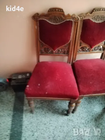 Старинен античен дървен стол дърворезба масив ретро комплект 4-5 броя, Пловдив, снимка 7 - Антикварни и старинни предмети - 49153637