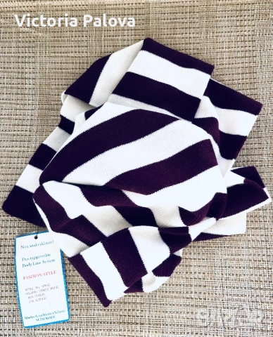 Красив нов шал в лилаво и бяло унисекс, снимка 8 - Шалове - 53335217