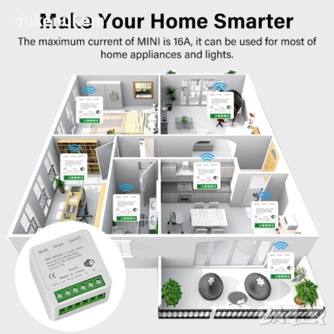 WiFi смарт ключ 16A – Tuya / SmartLife, Alexa и Google Home, снимка 3 - Друга електроника - 53353549