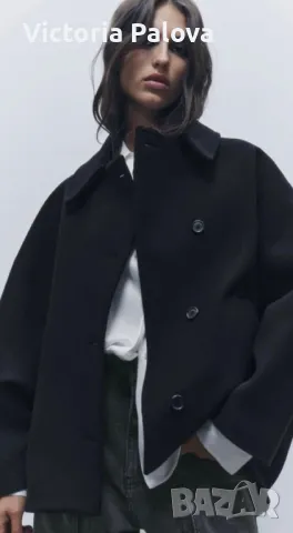 Модерно вълнено палто-сако, снимка 17 - Палта, манта - 39947583