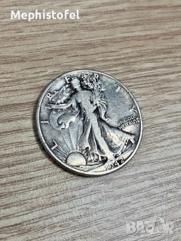 1/2 долар (Half Dollar) 1942 г, САЩ - сребърна монета, снимка 3 - Нумизматика и бонистика - 42729009