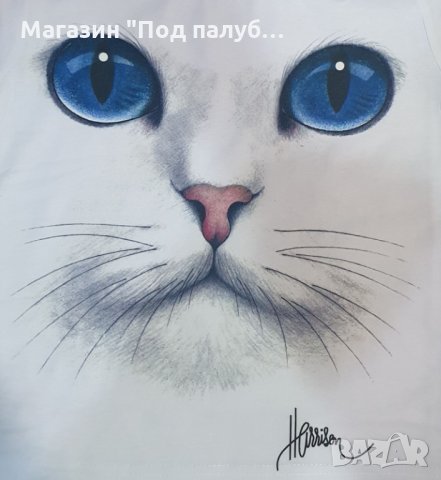Нова детска тениска с 3D принт Котка със сини очи, снимка 3 - Детски тениски и потници - 29899013