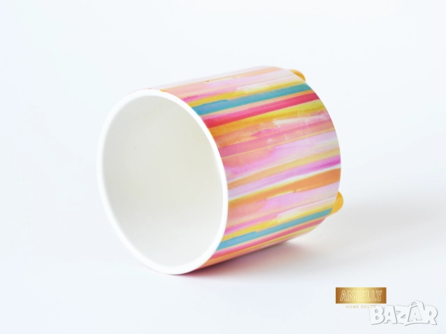 Керамични Кашпи за Сукуленти и Цветя / Подарък за Нов Дом / Многоцветни Керамични Кашпи за Цветя, снимка 8 - Саксии и кашпи - 52412038