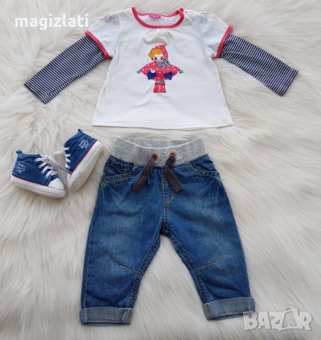 Дънки блуза и буйки за малка дама 3-6 месеца, снимка 10 - Комплекти за бебе - 29855182