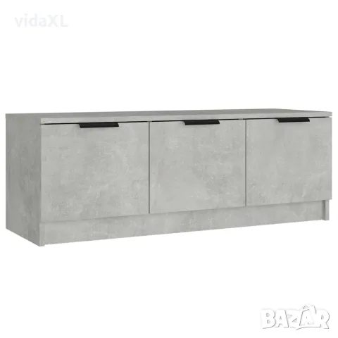 vidaXL ТВ шкаф, бетонно сиво, 102x35x36,5 см, инженерно дърво