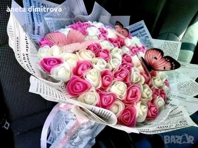 Вечни букети , снимка 10 - Ръчно изработени сувенири - 53053722