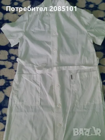 Работна бяла дамска престилка с къс ръкав, снимка 2 - Други - 48506447