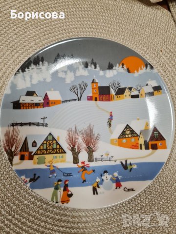 Декоративна чиния от серията Poole Pottery на Барбара Фюрстенхоф, , снимка 1 - Декорация за дома - 38535495