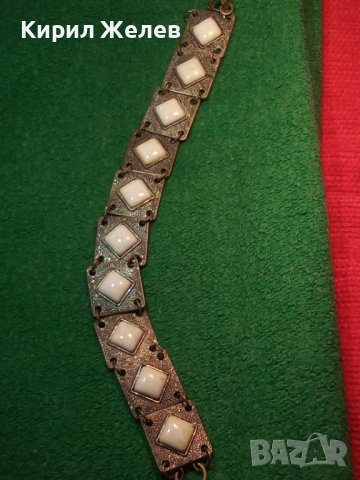 ВЪЗРОЖДЕНСКА БРОНЗОВА ПОСРЕБРЕНА ГРИВНА с КАМЪНИ 11895, снимка 2 - Антикварни и старинни предмети - 30523543