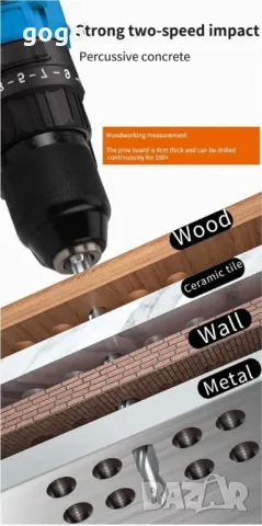 Машина за пробиване и завинтване в куфар,23 части,2 батерии, снимка 2 - Други инструменти - 50316080