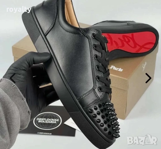 Christian Louboutin Нови Черни Маратонки Кожа Шипове 40-44 Номер 