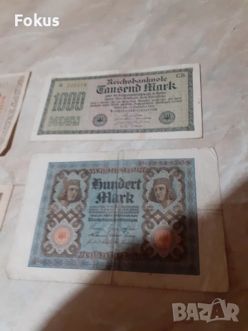 Лот 3 - Райхс марки, Дойче марки банкнота, марка - 6 бр., снимка 3 - Антикварни и старинни предмети - 53938570