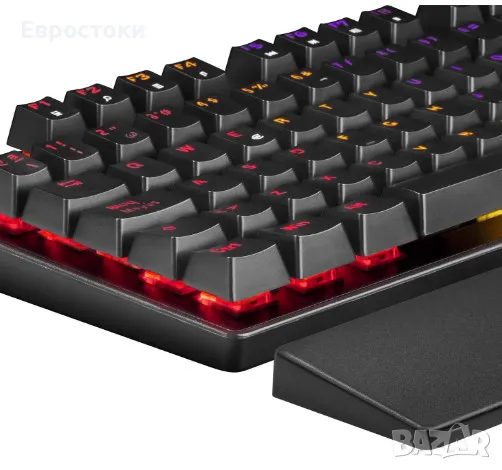 Механична клавиатура Mars Gaming MKXTKL, кабелна компактна геймърска TKL RGB, с опора за китката, снимка 2 - Клавиатури и мишки - 48790545