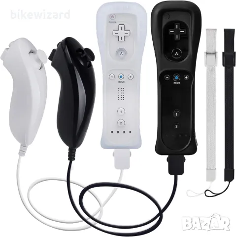 TechKen Комплект контролери за Wii с Motion Plus и Wii Nunchuck, Wii Remote, Nunchuk контролер НОВИ, снимка 1