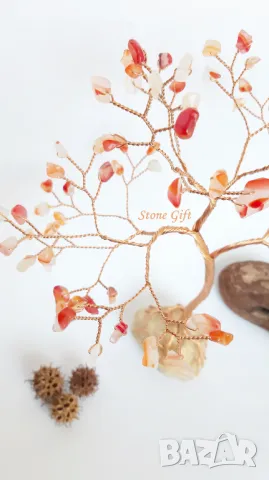 Дръвче Карнеол, Подарък Момиче, Подарък Коледа, Подарък Юбилей, Подарък 50, снимка 6 - Декорация за дома - 33239232