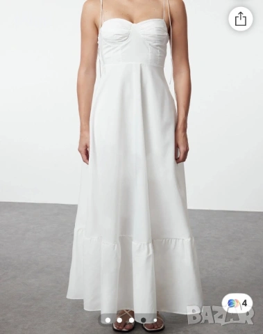 Дамска дълга бяла рокля, снимка 4 - Рокли - 53326005
